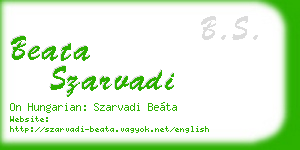 beata szarvadi business card